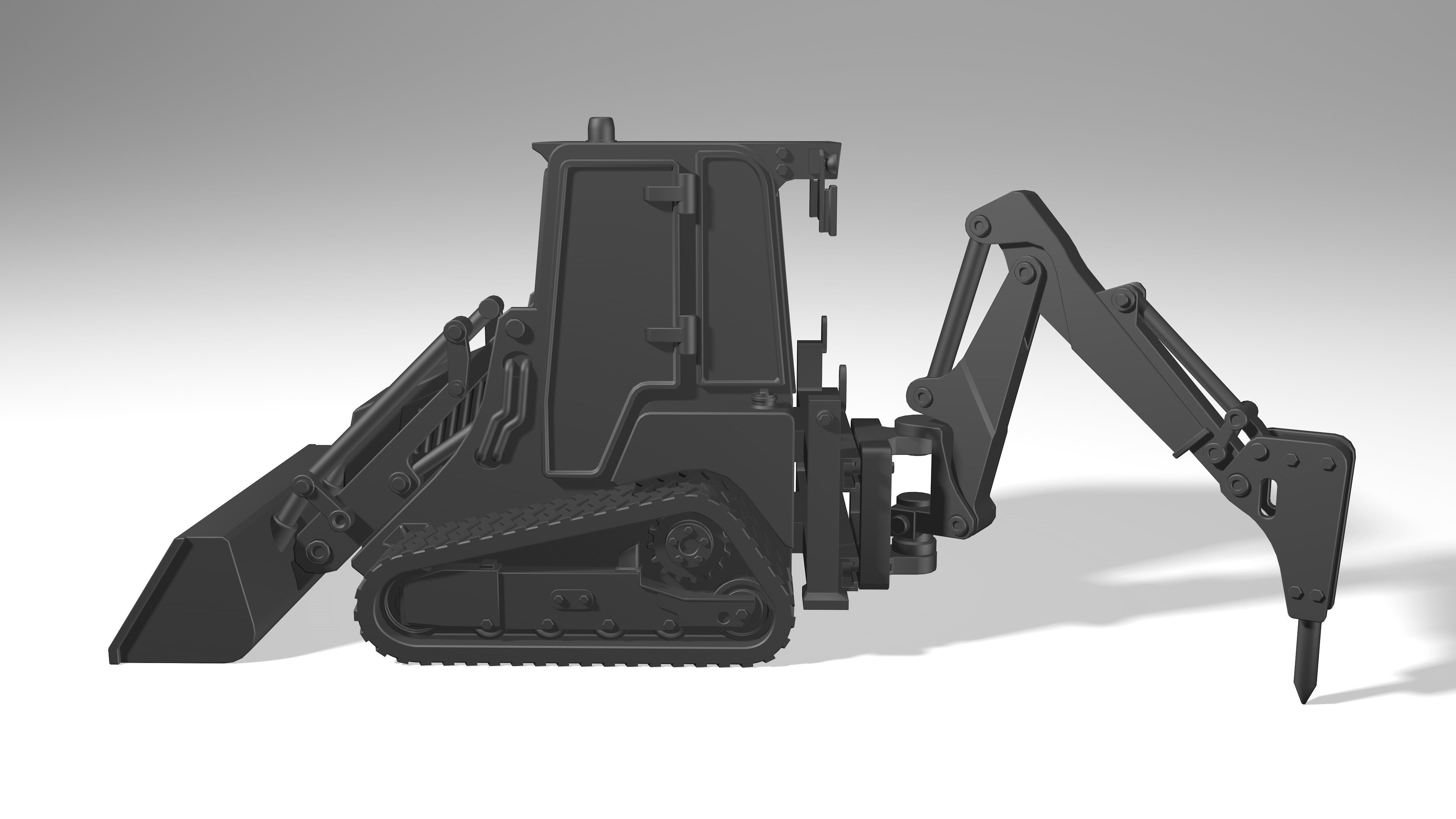 model of a crawler mini tractor JCB 3D model_5