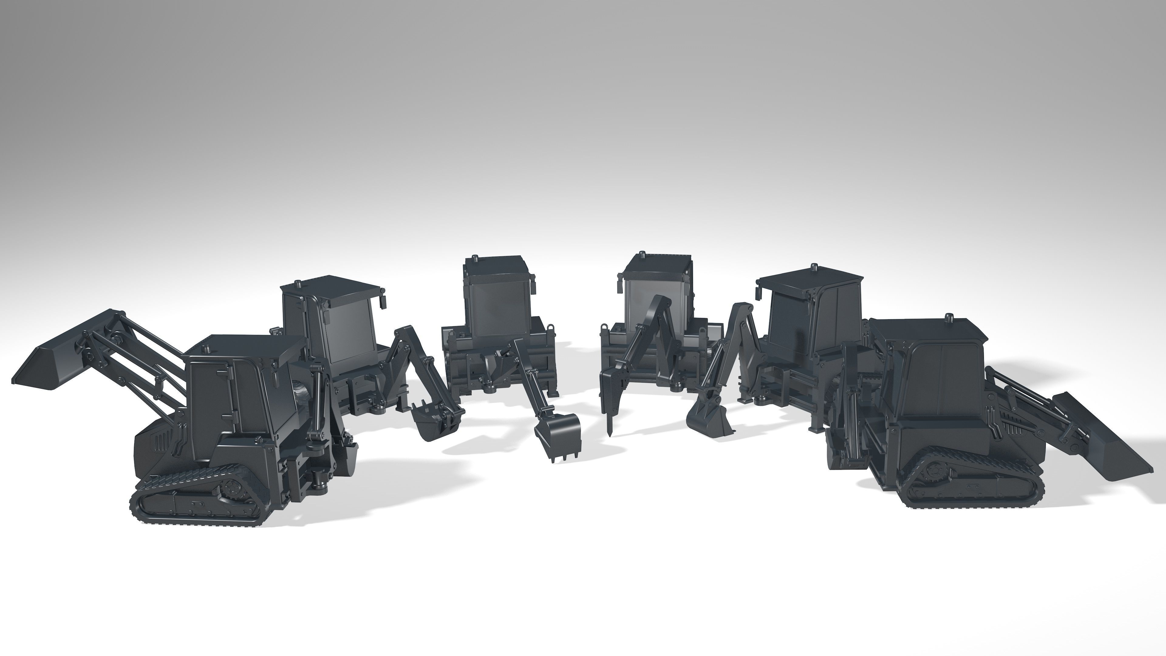 model of a crawler mini tractor JCB 3D model_1