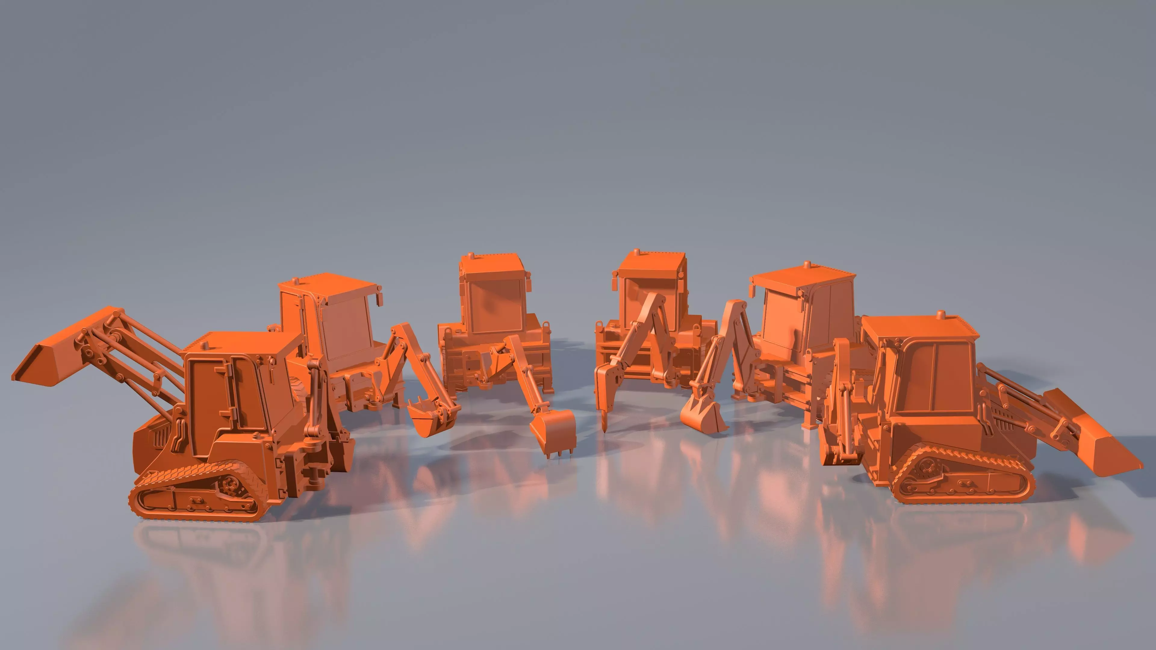 model of a crawler mini tractor JCB 3D model_0