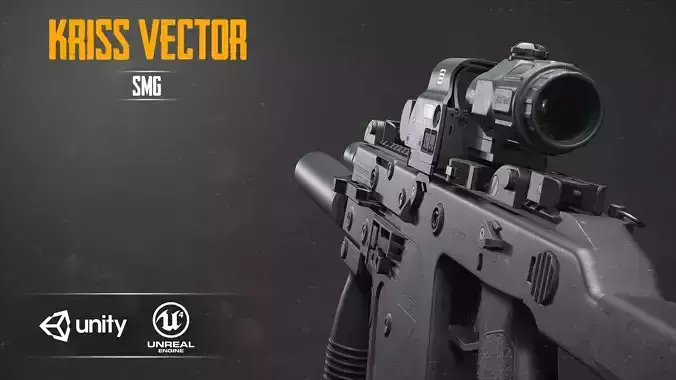 KRISS VECTOR Low-poly 3D model