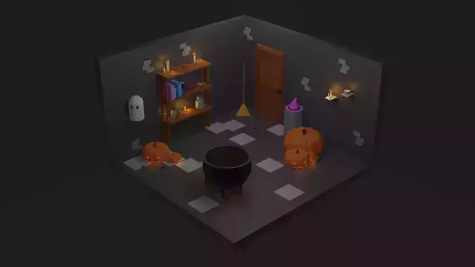 HALLOWEN PROPS LOW POLY