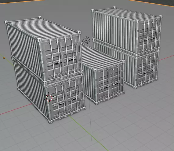 shipping container 20ft Low-poly 3D model_0