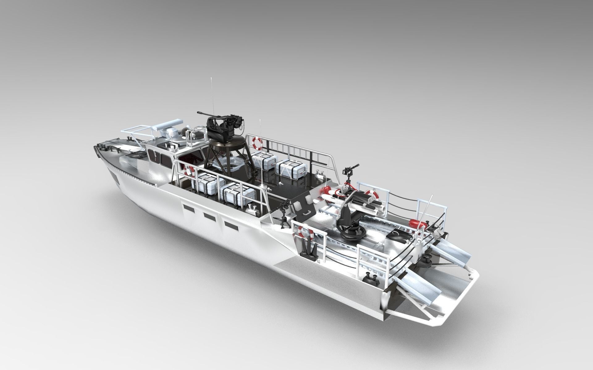 CB90 class fast assault craft 3D model_1