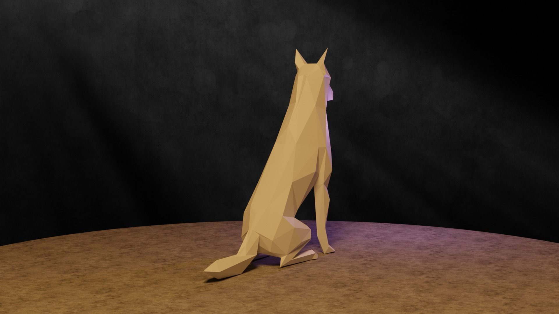 Polygonal Dog 3D print model_8