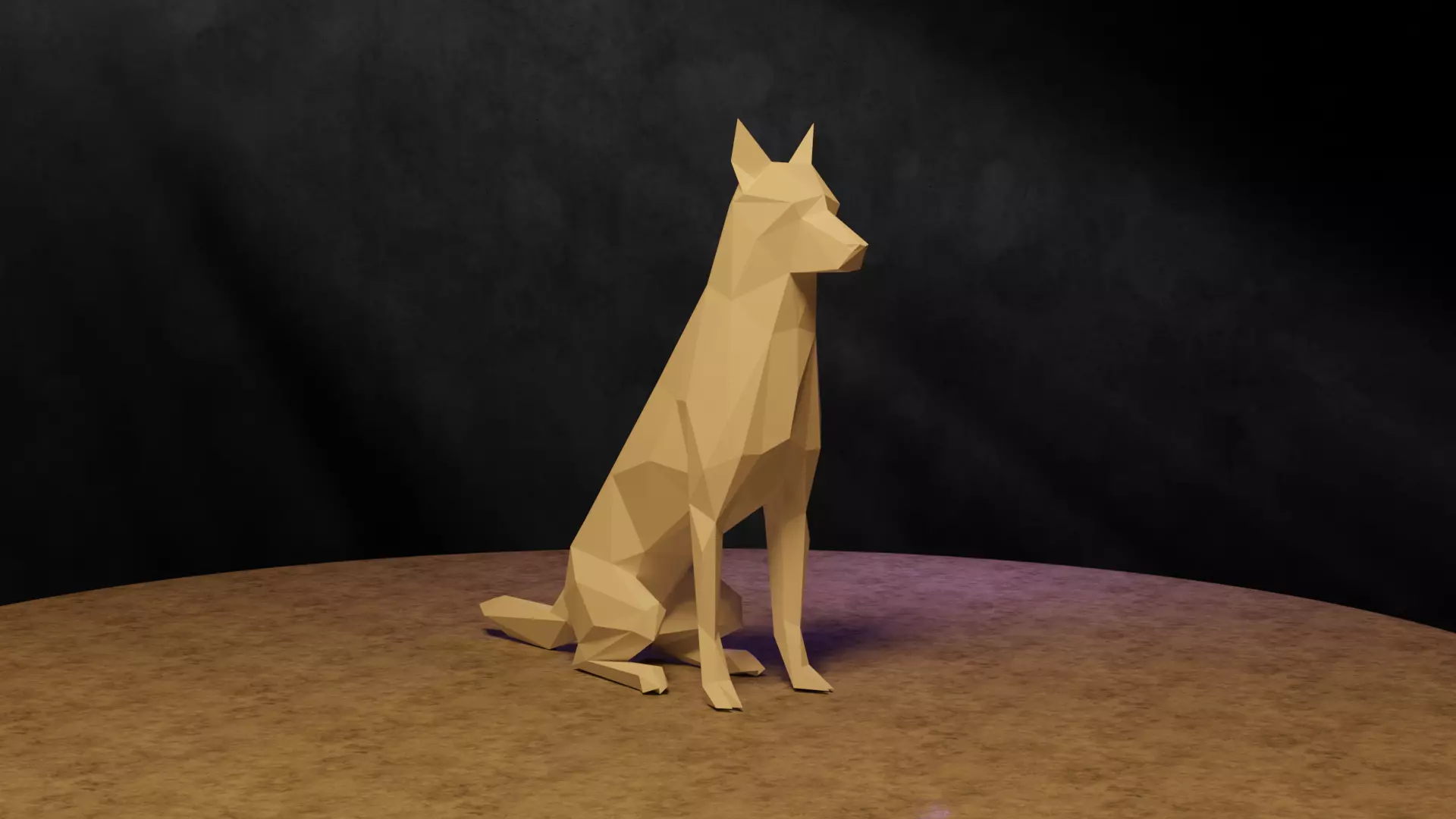 Polygonal Dog 3D print model_0