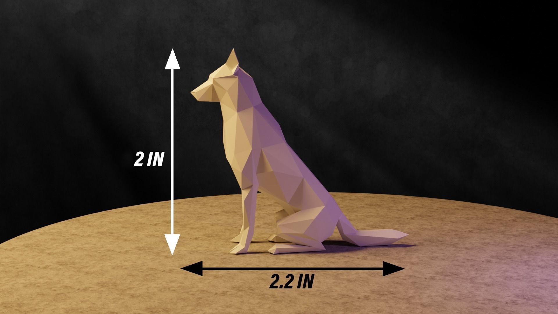Polygonal Dog 3D print model_2