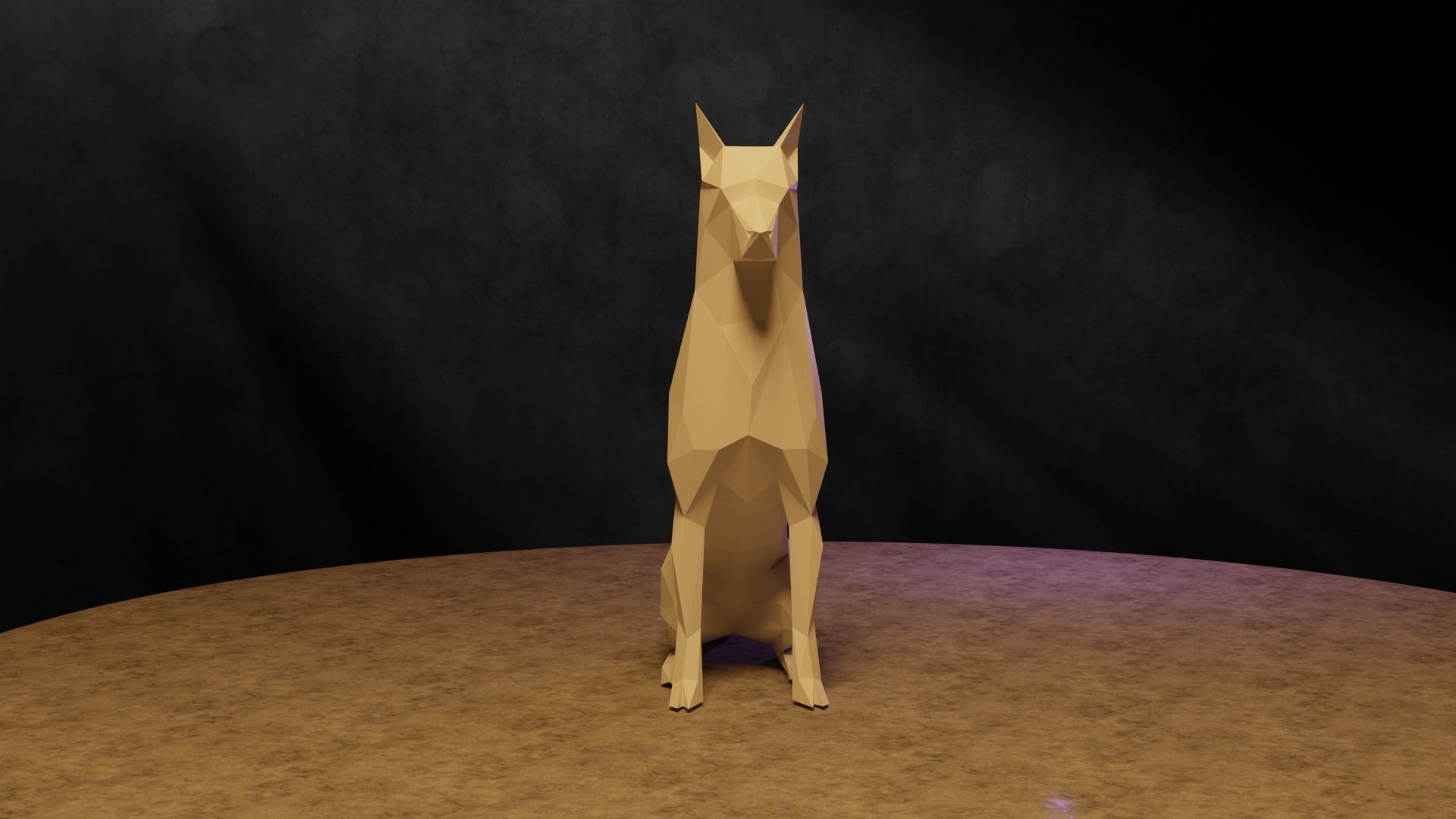 Polygonal Dog 3D print model_7