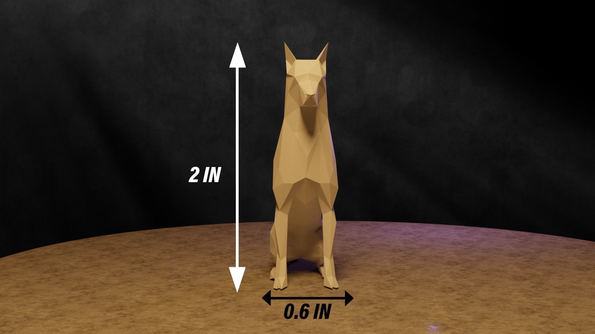 Polygonal Dog 3D print model_3