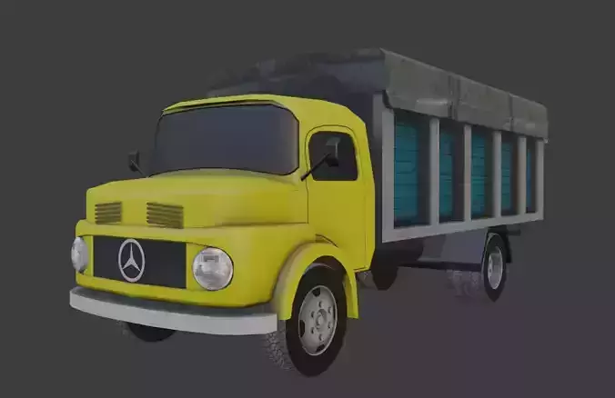 Mercedes Benz Kurzhauber Closed Cargo Low-poly 3D model