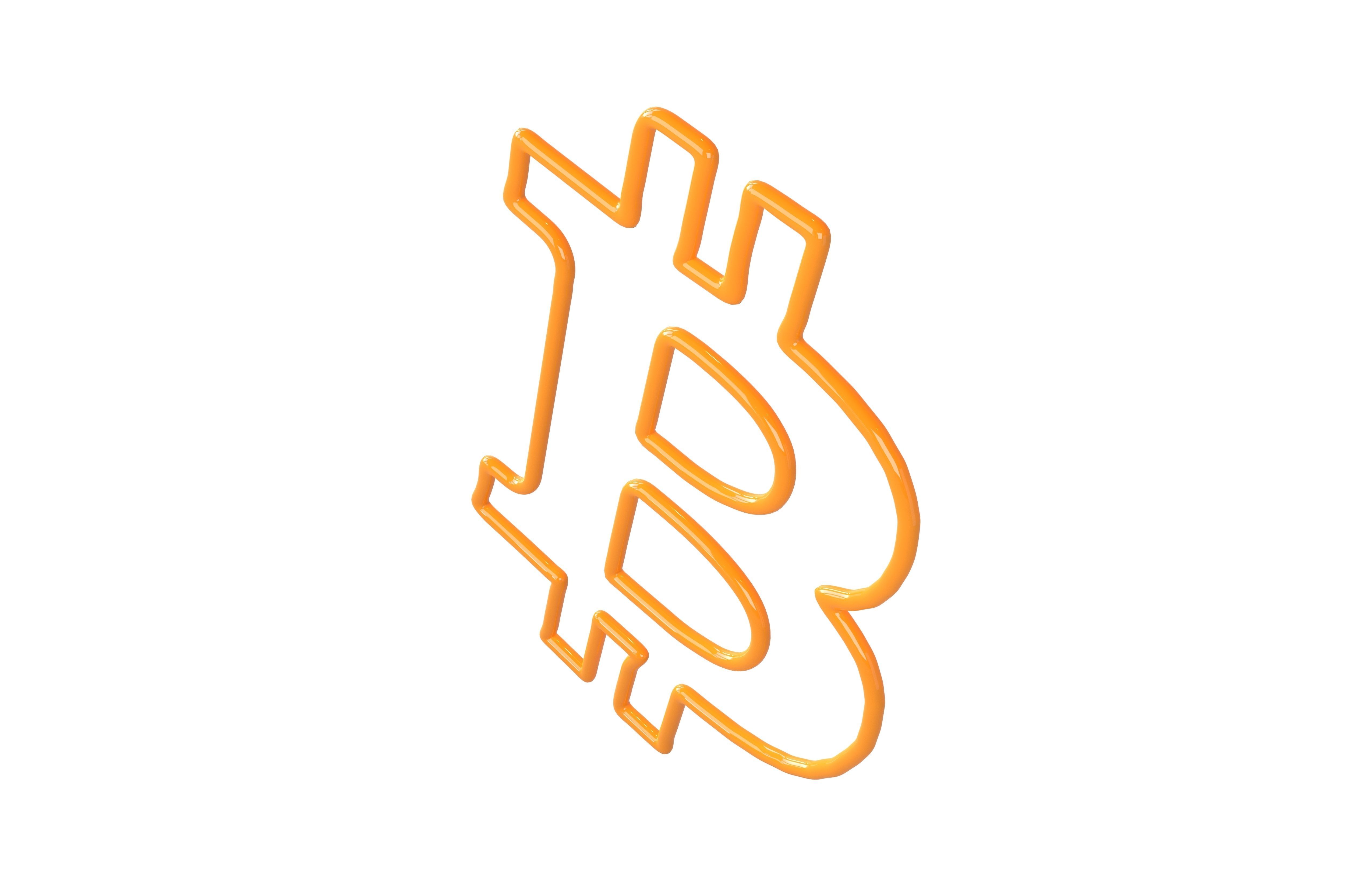 Neon Bitcoin Symbol v1 001 Low-poly 3D model_2