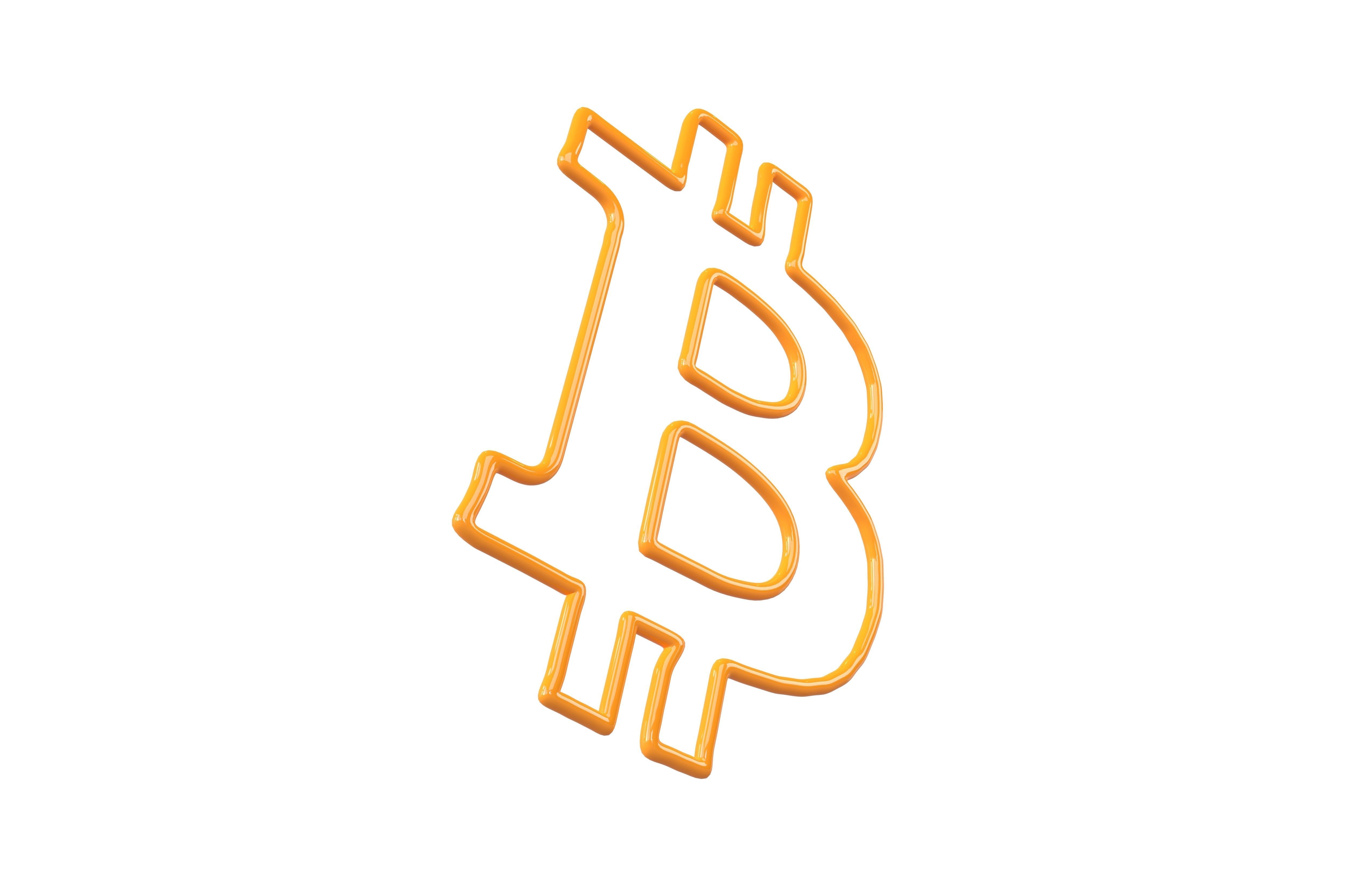Neon Bitcoin Symbol v1 001 Low-poly 3D model_3
