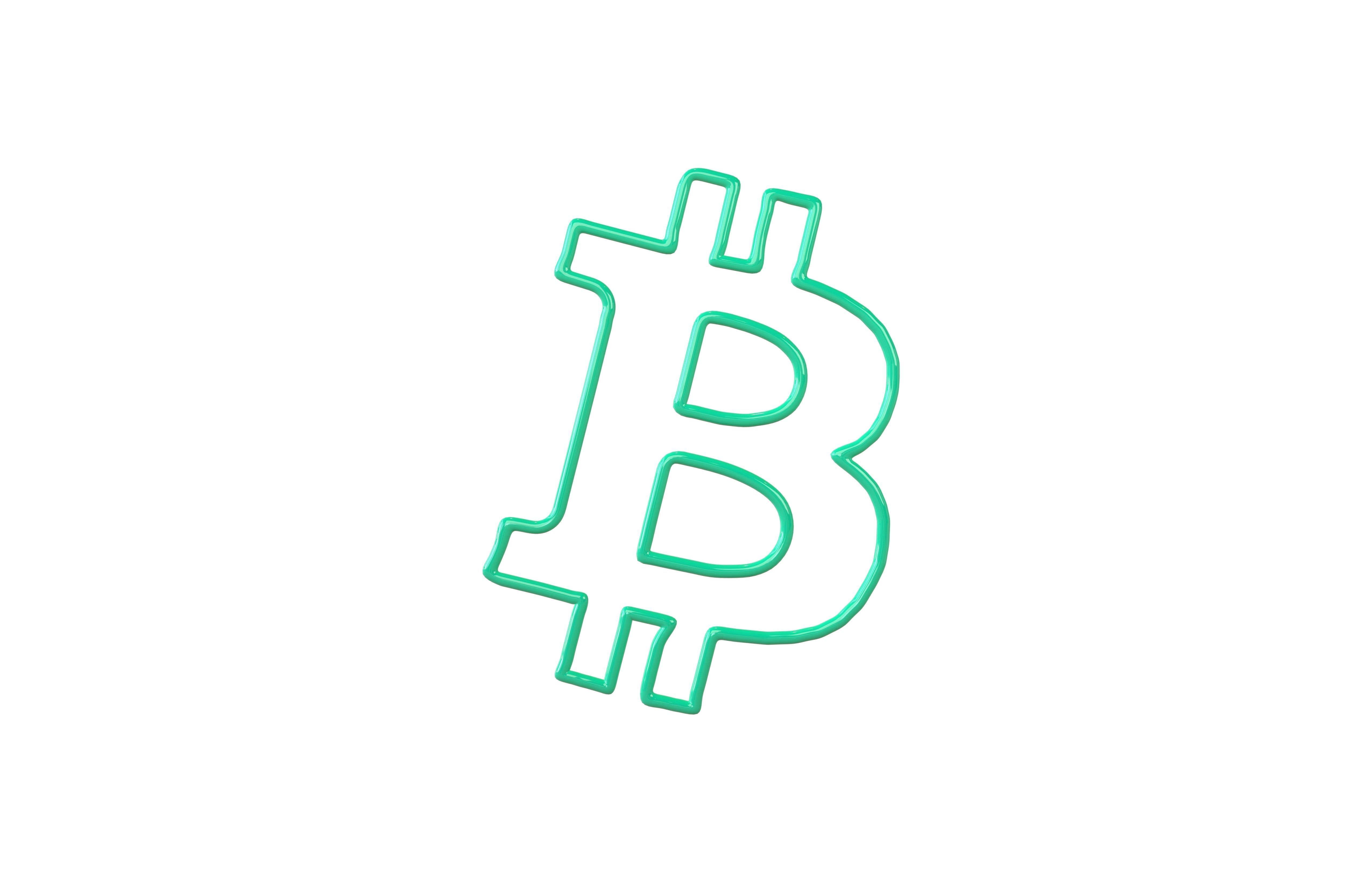 Neon Bitcoin Symbol v1 004 Low-poly 3D model_1