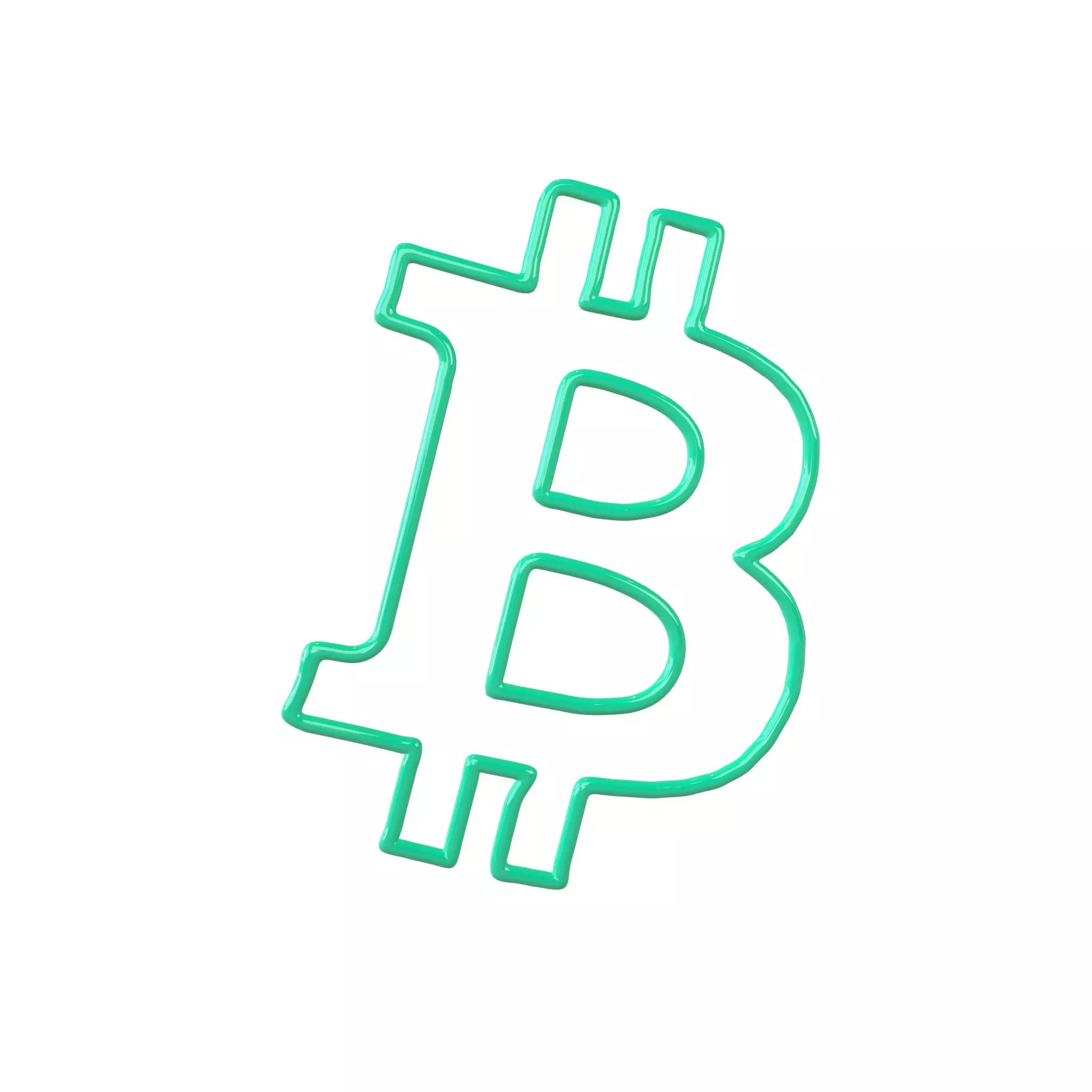 Neon Bitcoin Symbol v1 004 Low-poly 3D model_0