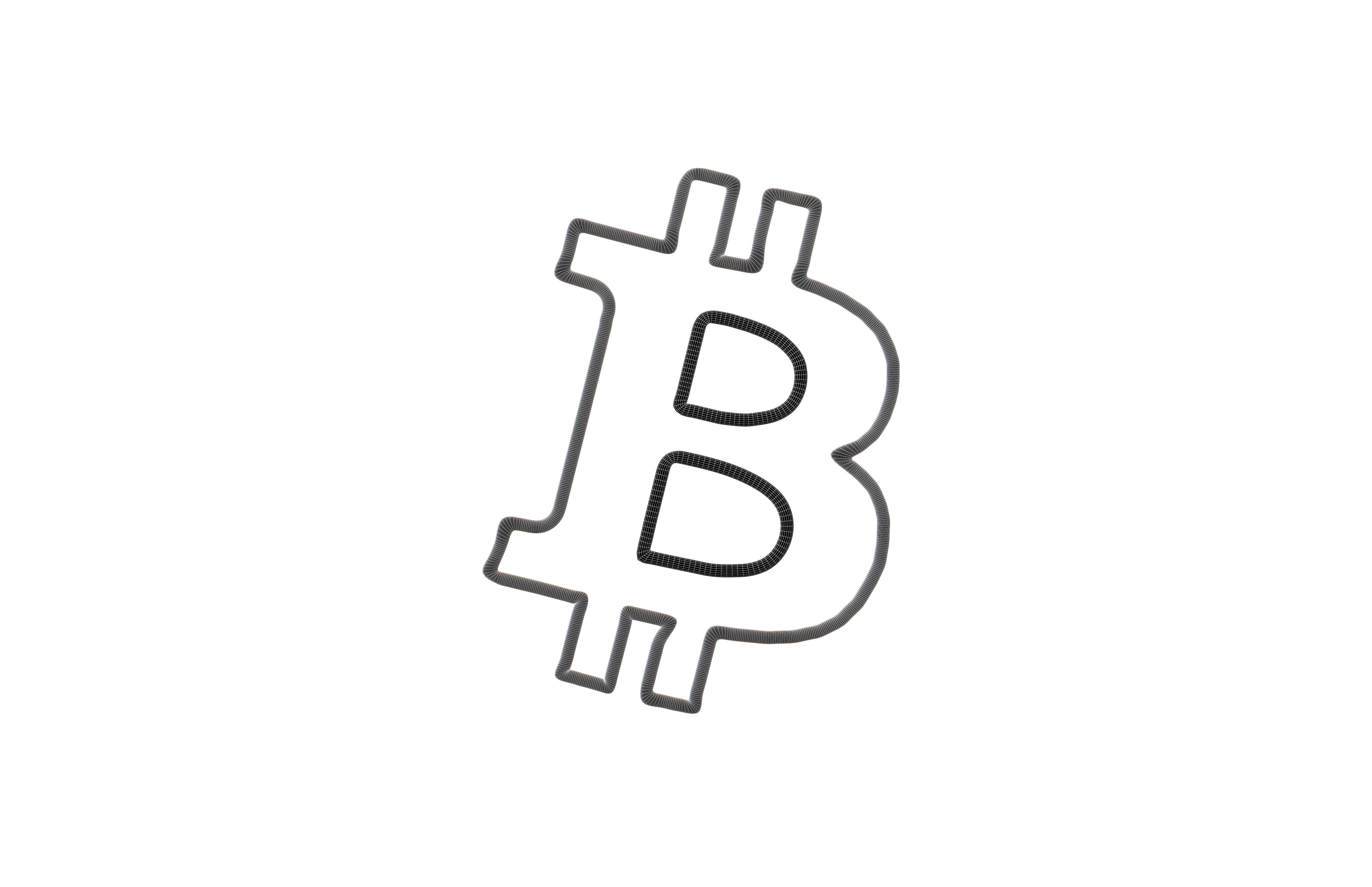 Neon Bitcoin Symbol v1 005 Low-poly 3D model_7