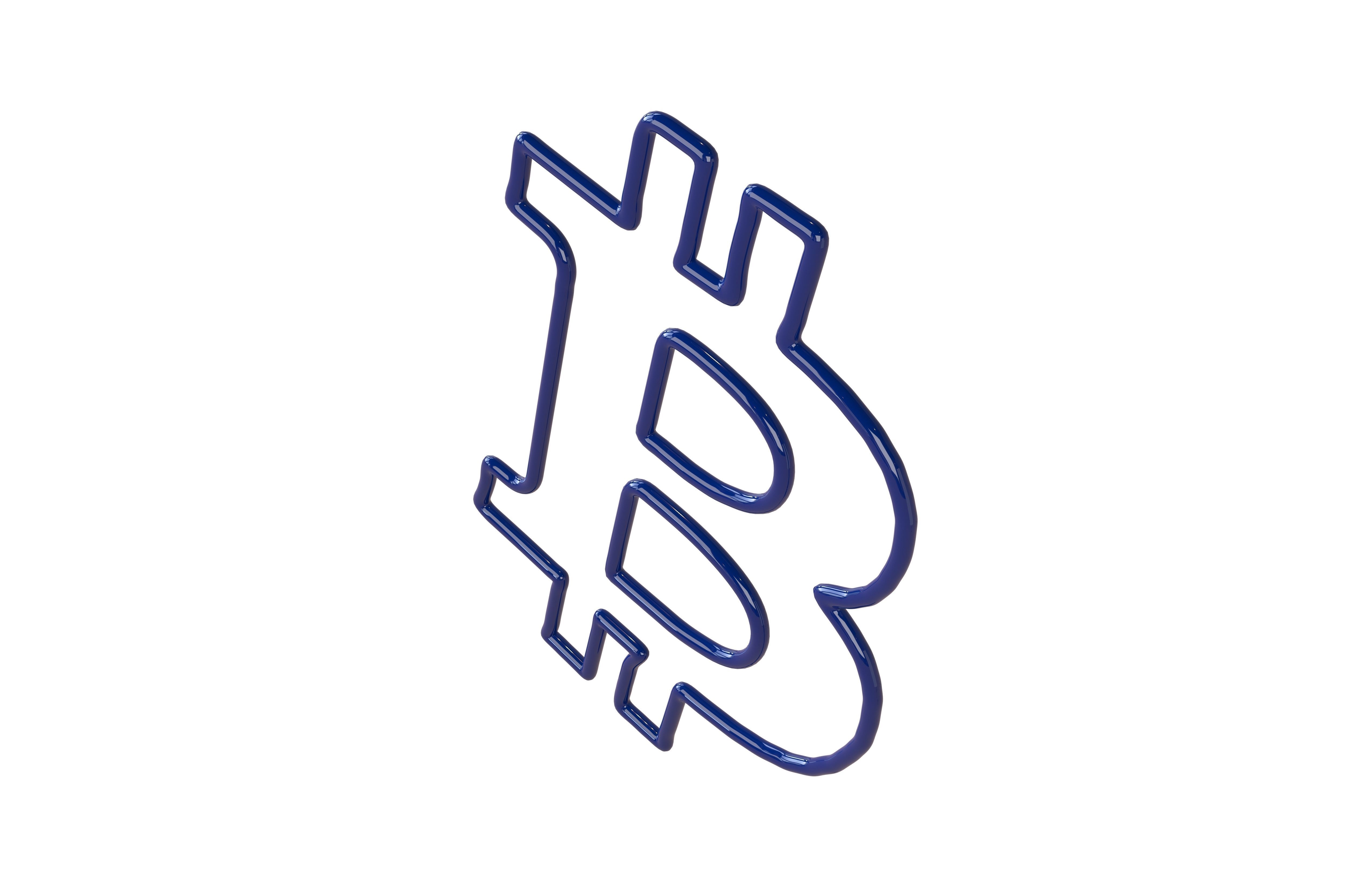 Neon Bitcoin Symbol v1 005 Low-poly 3D model_3