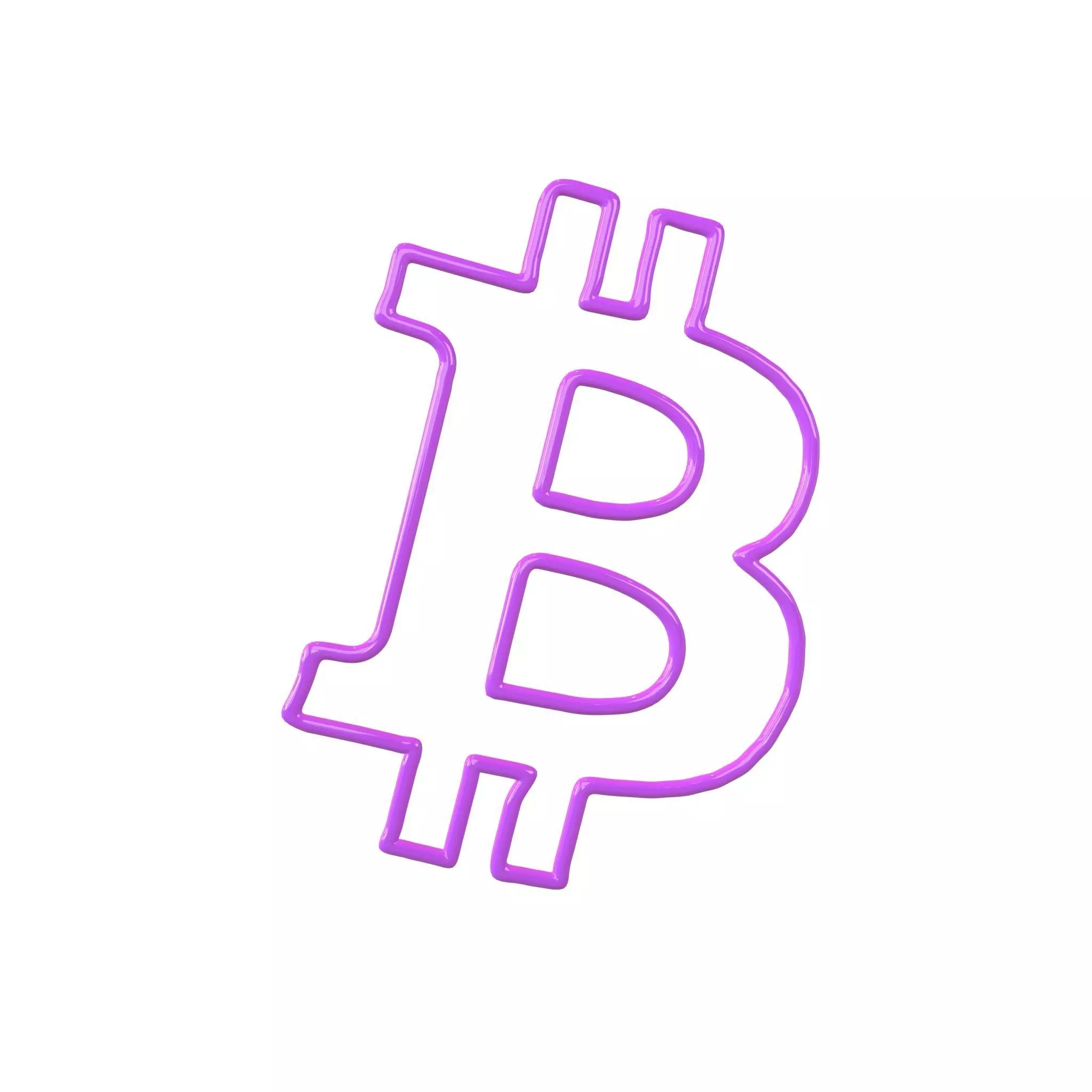 Neon Bitcoin Symbol v1 006 Low-poly 3D model_0