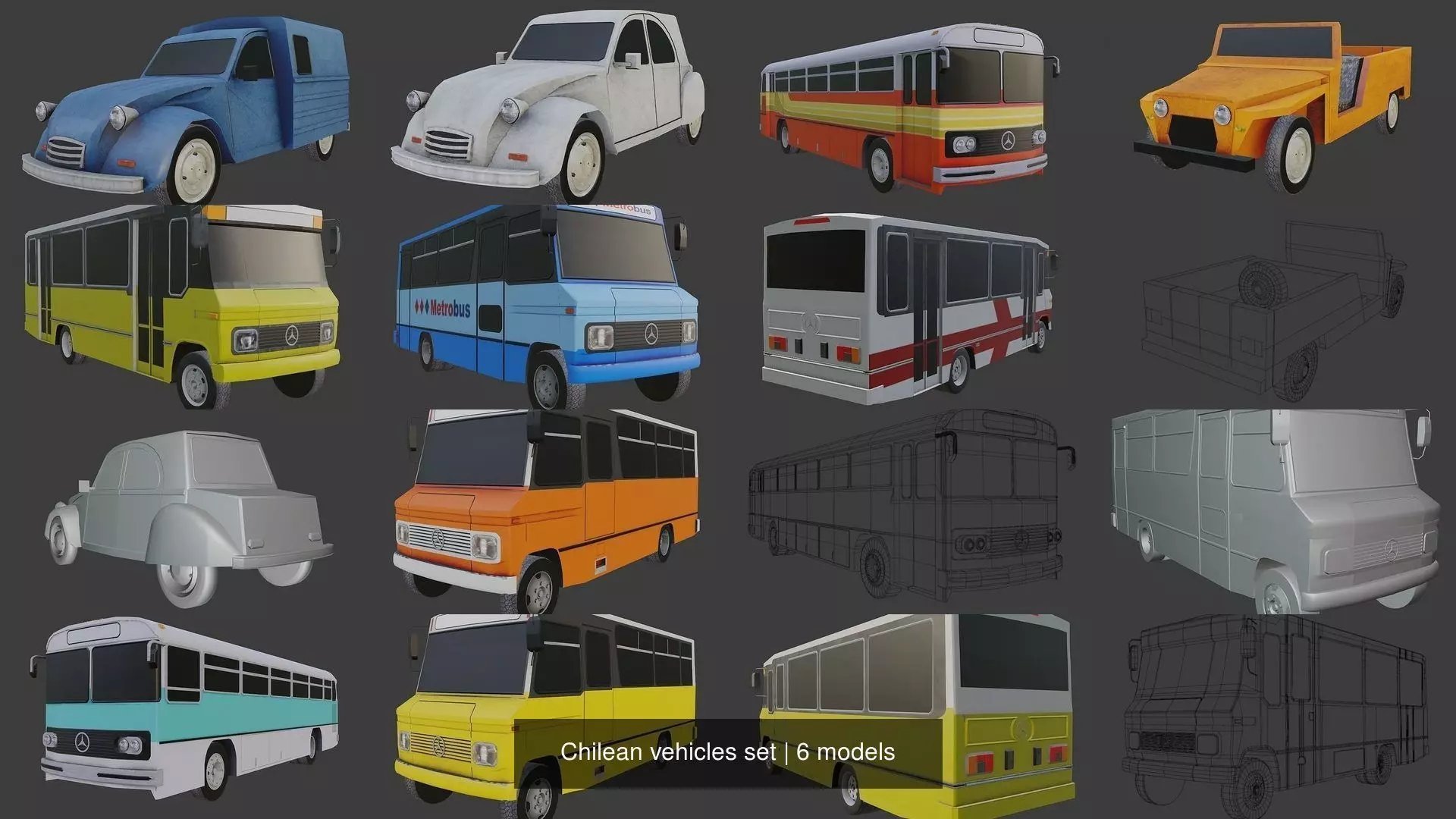 Chilean vehicles set 3D Model Collection_0