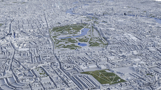 London Low-poly model map of with river thames Low-poly 3D model 5