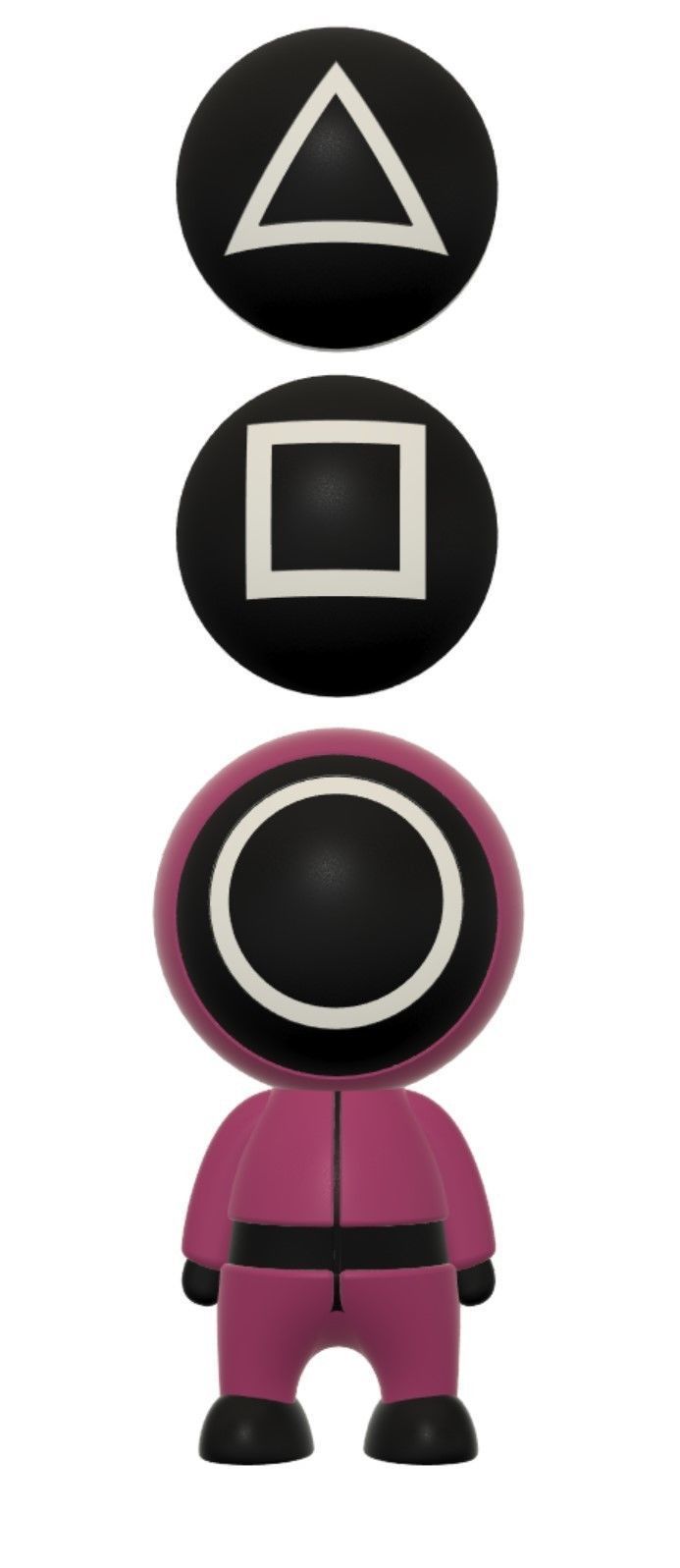 squid game  facilitator 3d printing models 3face figure toy  3D print model_1