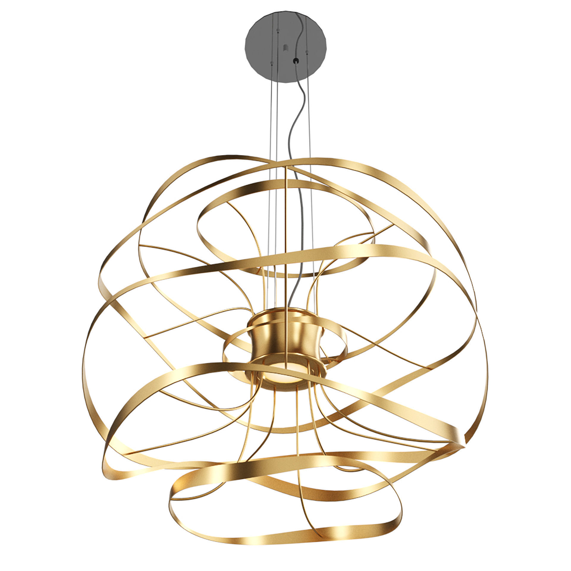 Corbett Calligraphy Gold Leaf LED Pendant Light 3D model_3