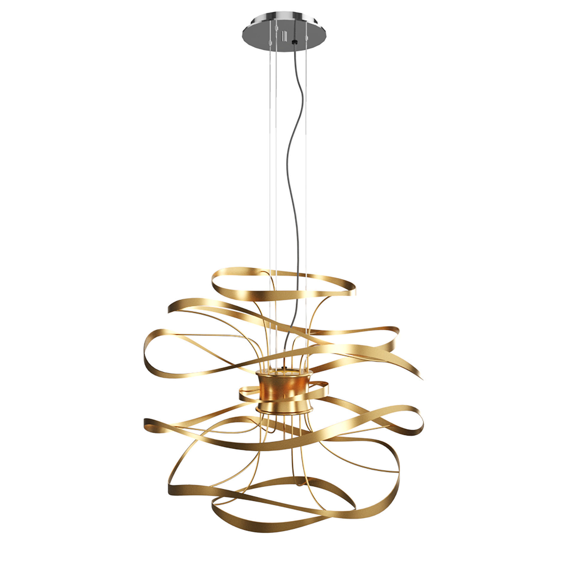 Corbett Calligraphy Gold Leaf LED Pendant Light 3D model_1