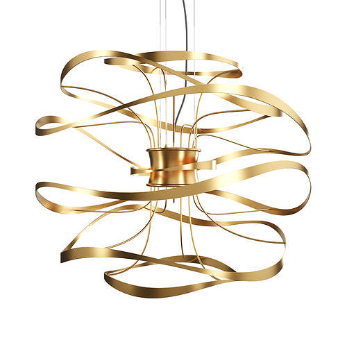 Corbett Calligraphy Gold Leaf LED Pendant Light 3D model
