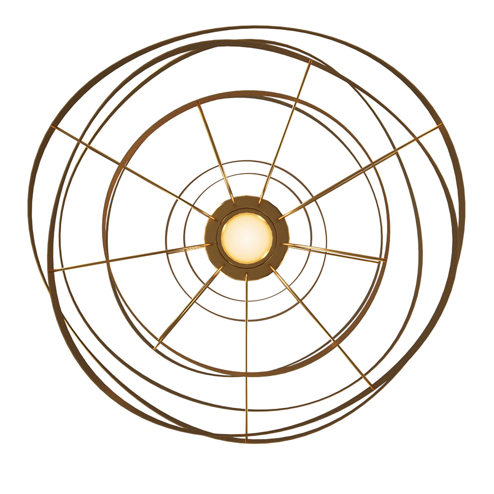 Corbett Calligraphy Gold Leaf LED Pendant Light 3D model_4