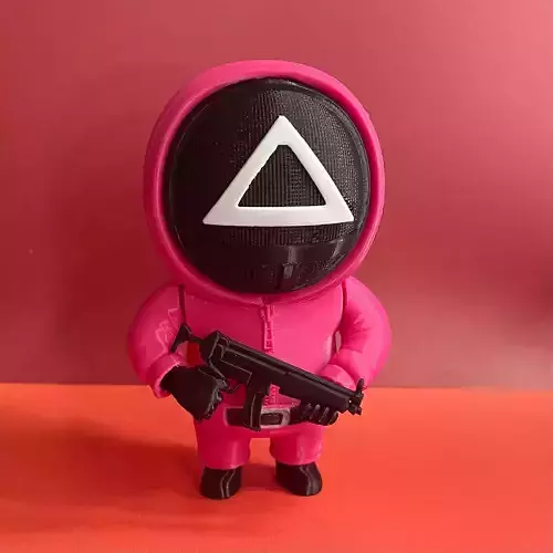 Squid Game - Pink Soldier holding gun 3D Print