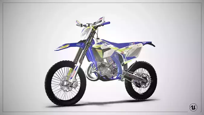 Sherco motocross Low-poly 3D model