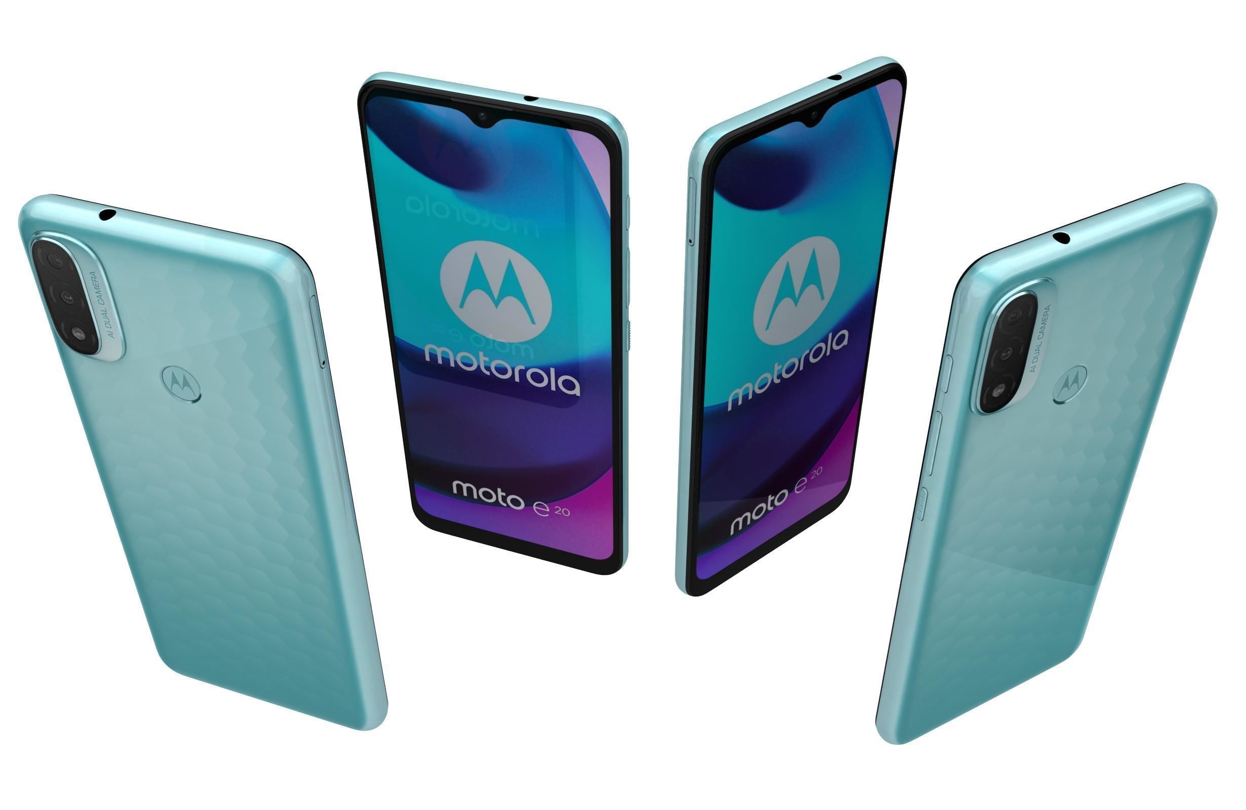 Motorola Moto E20 Blue 3D model_4