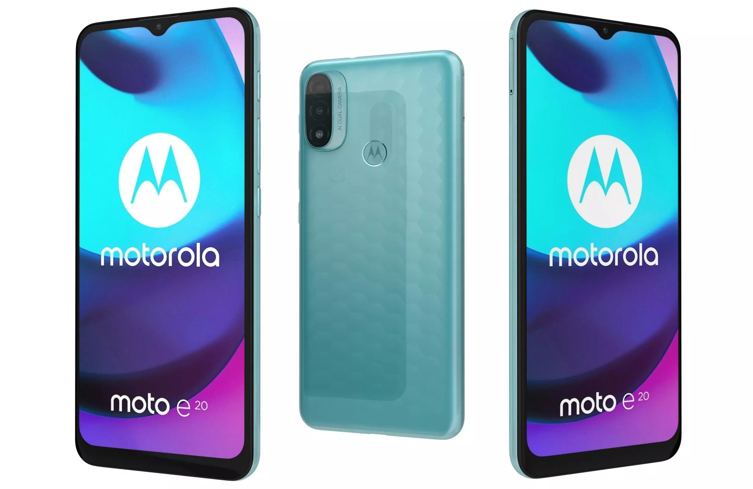 Motorola Moto E20 Blue 3D model_0