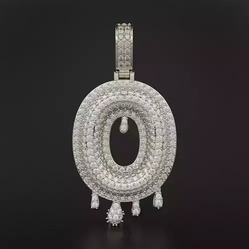 Bubble Letter O with Drip Pendant 3D print model