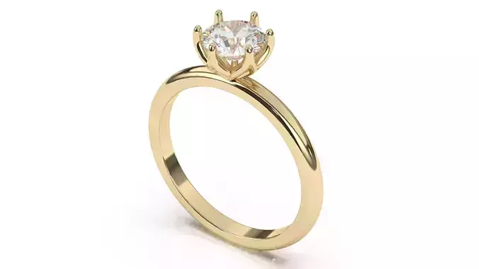 Unique Round solitaire Engagement Ring