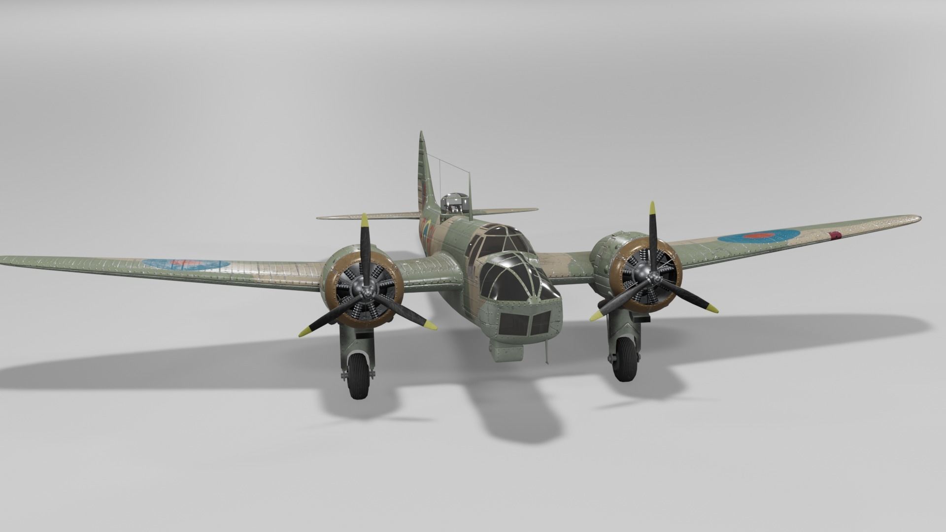 Bristol Blenheim MK IV Light bomber Low-poly 3D model_24