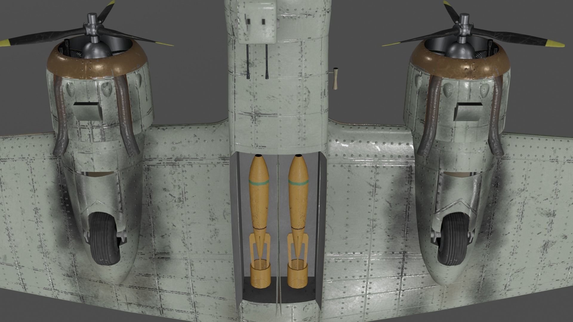 Bristol Blenheim MK IV Light bomber Low-poly 3D model_15