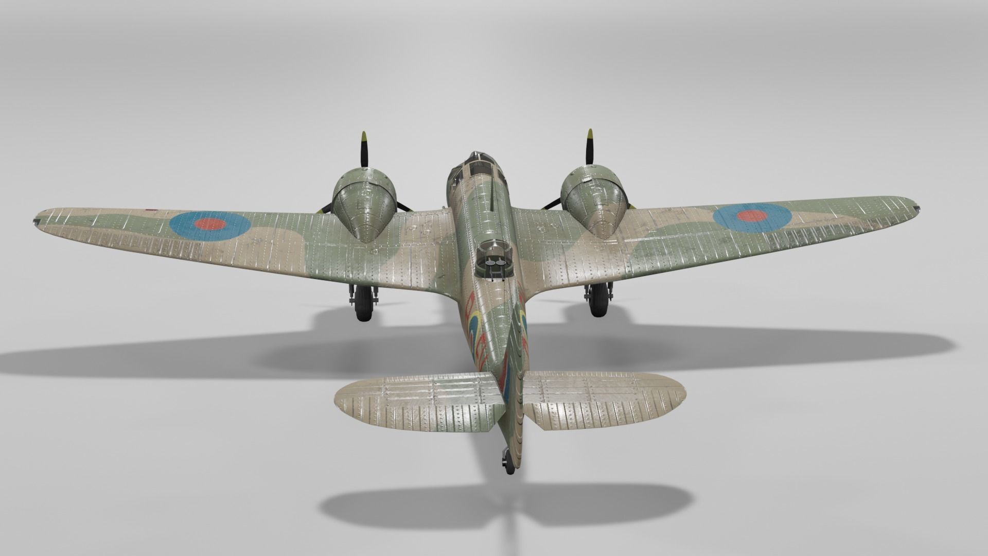 Bristol Blenheim MK IV Light bomber Low-poly 3D model_19