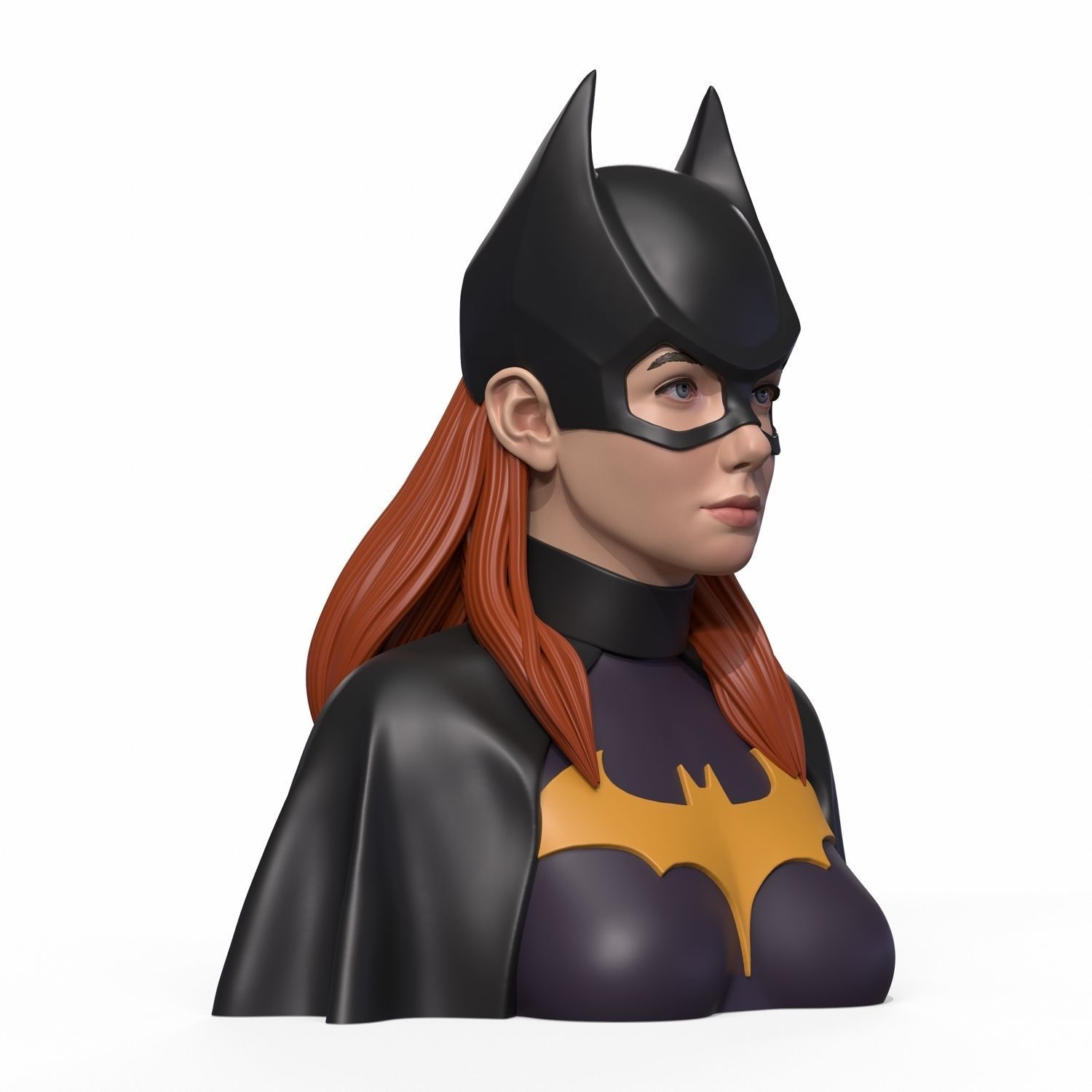 Girl B bust of female batgirl 3D print model_1