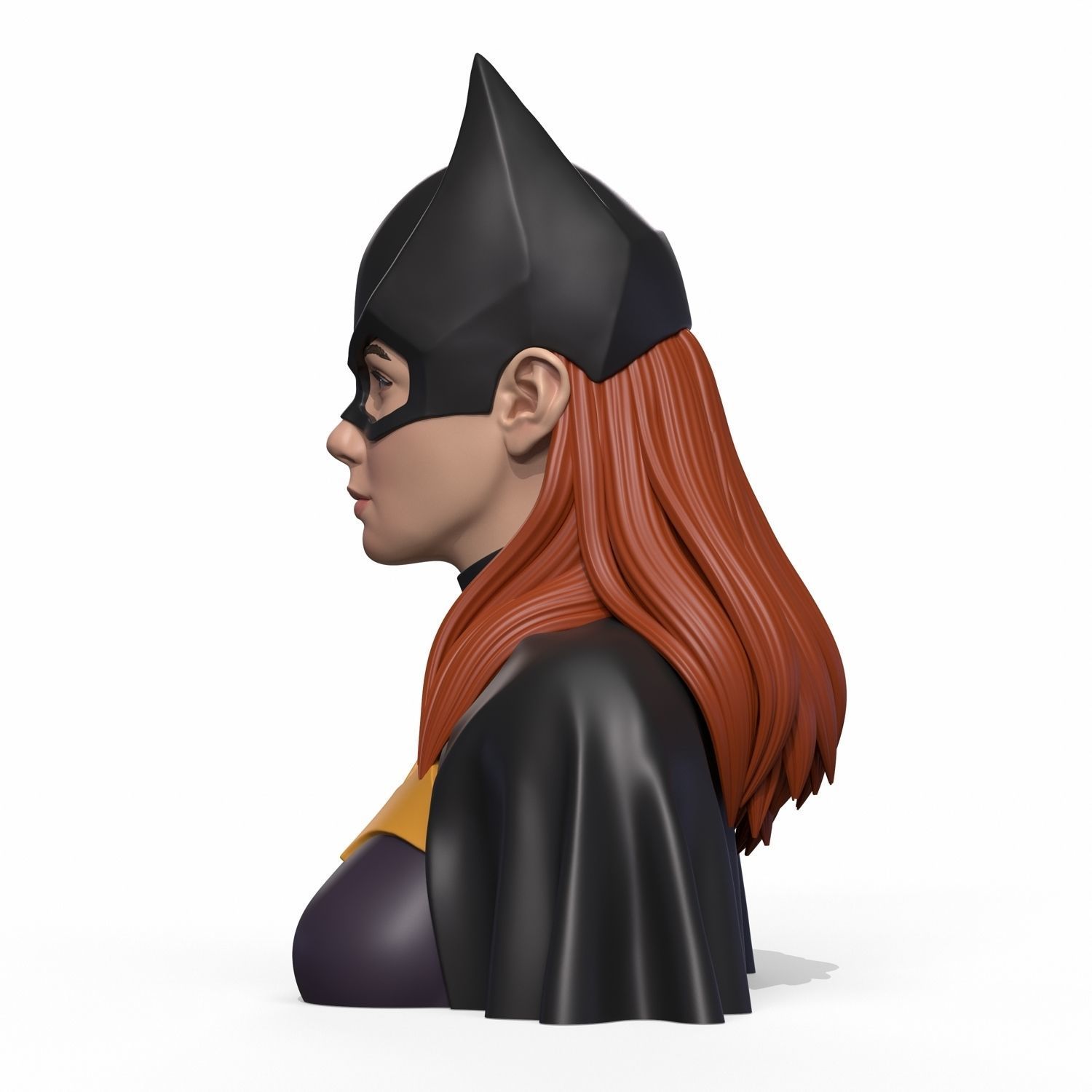 Girl B bust of female batgirl 3D print model_6