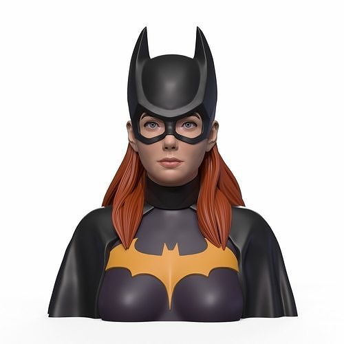 Girl B bust of female batgirl 3D print model