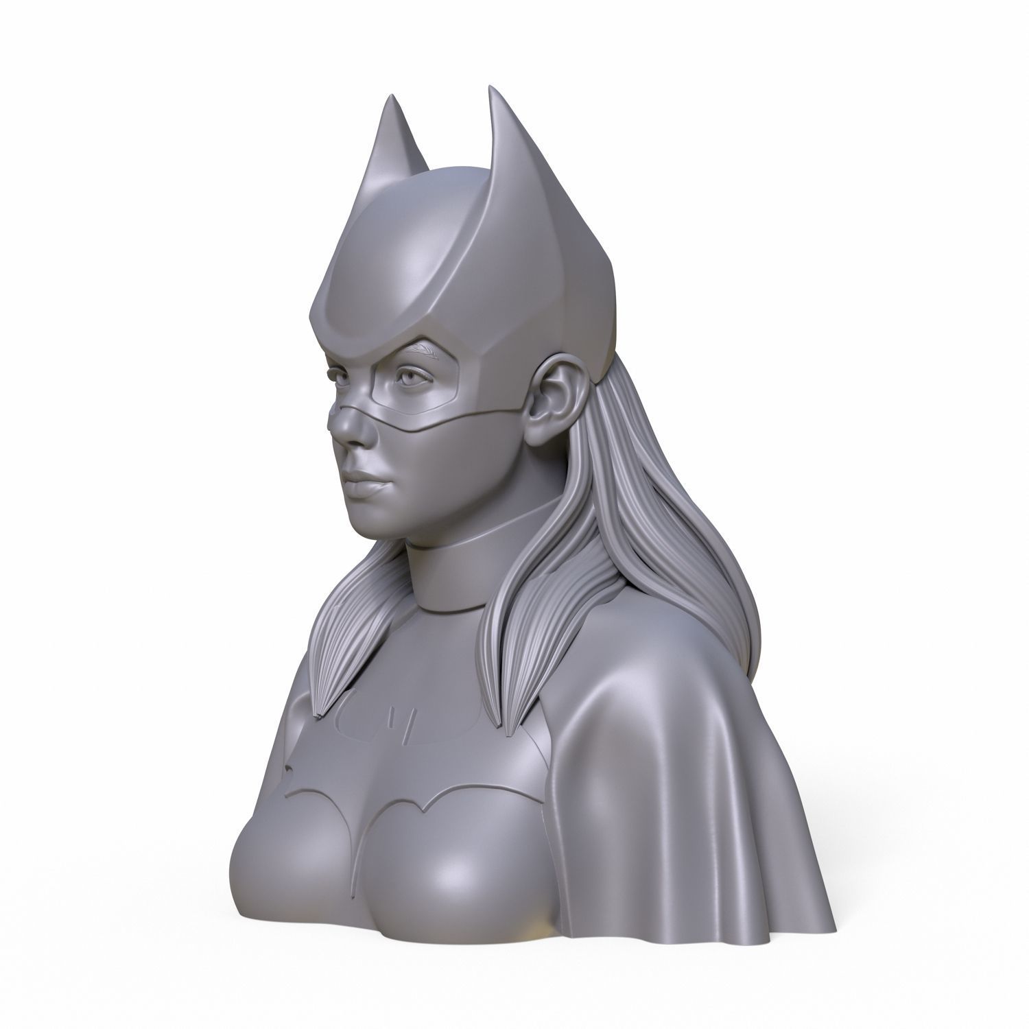 Girl B bust of female batgirl 3D print model_15