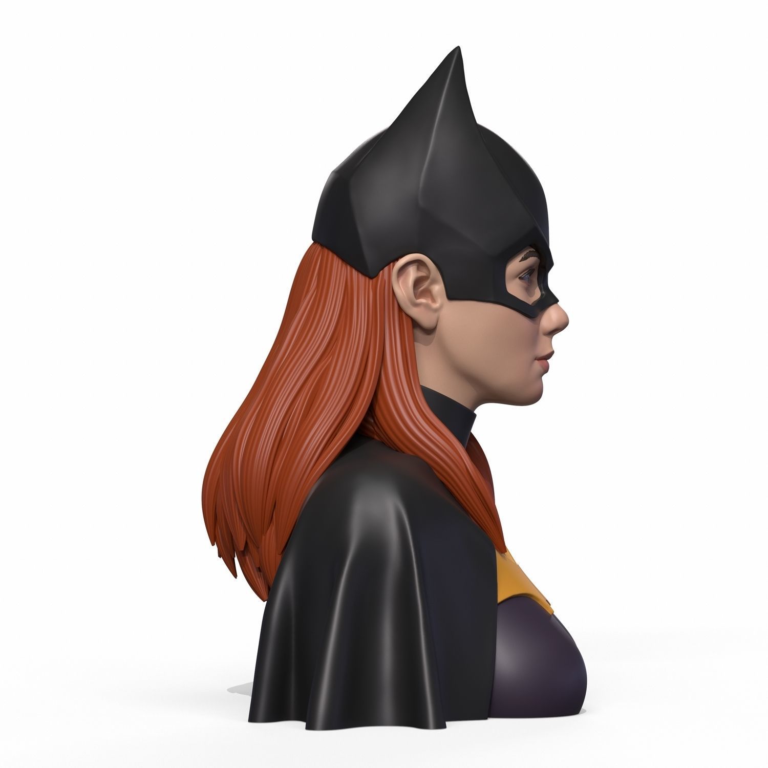 Girl B bust of female batgirl 3D print model_2