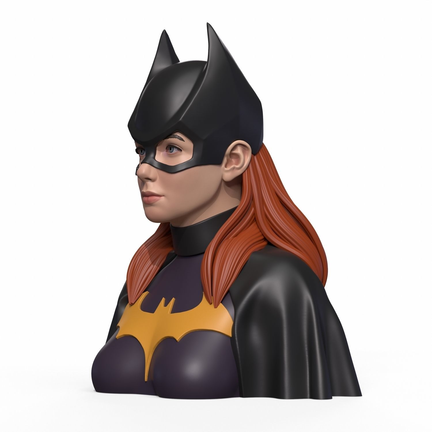 Girl B bust of female batgirl 3D print model_7