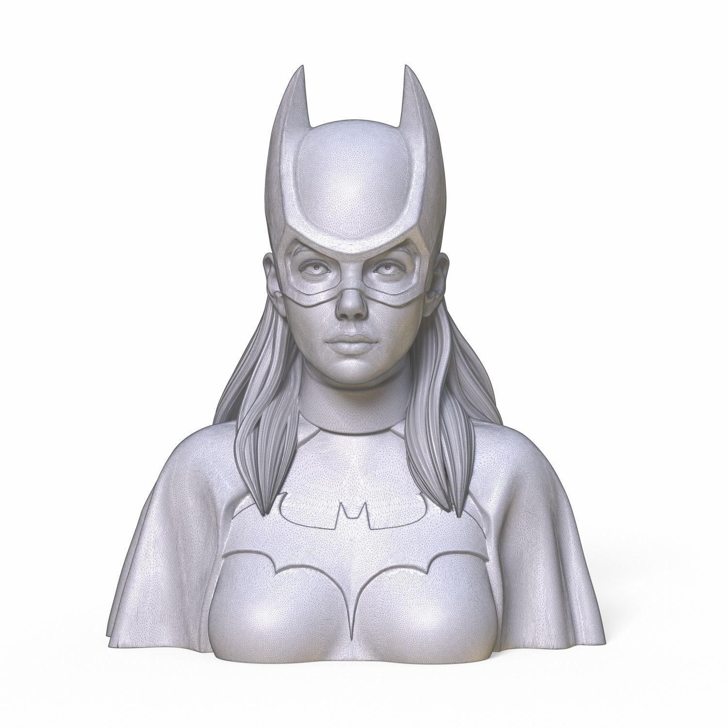 Girl B bust of female batgirl 3D print model_16
