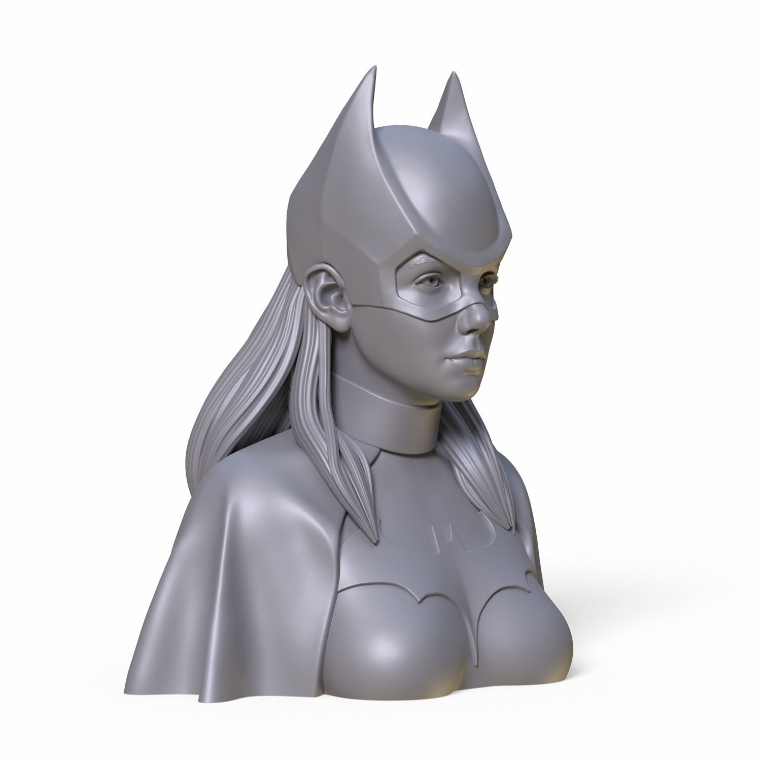 Girl B bust of female batgirl 3D print model_9