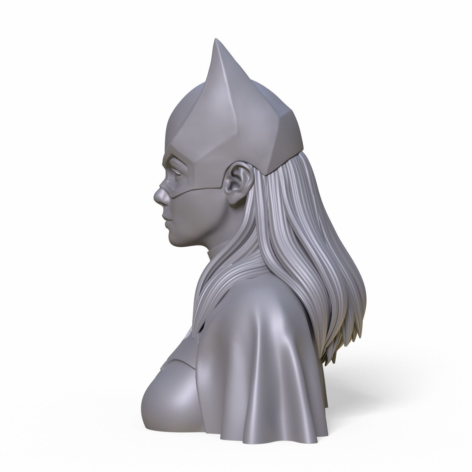 Girl B bust of female batgirl 3D print model_14