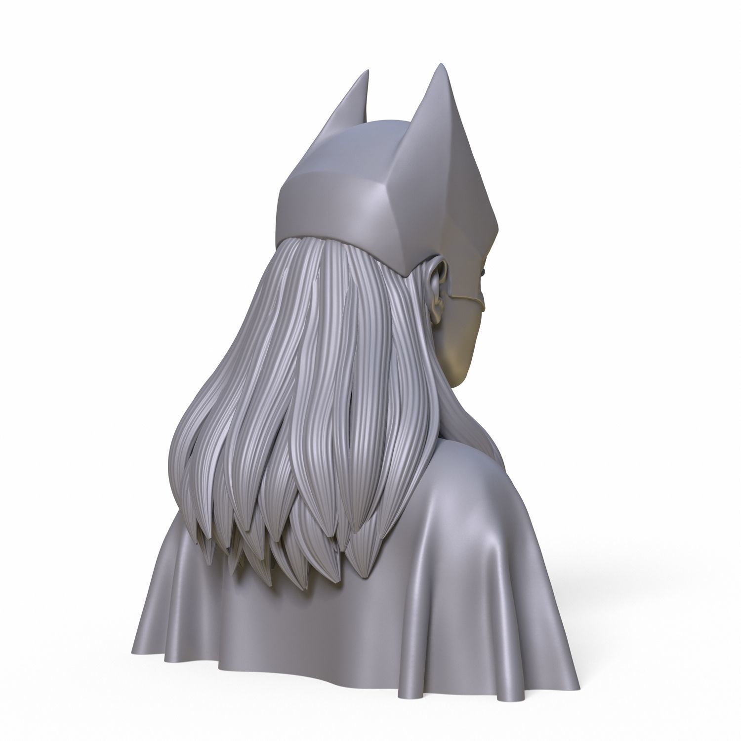Girl B bust of female batgirl 3D print model_11