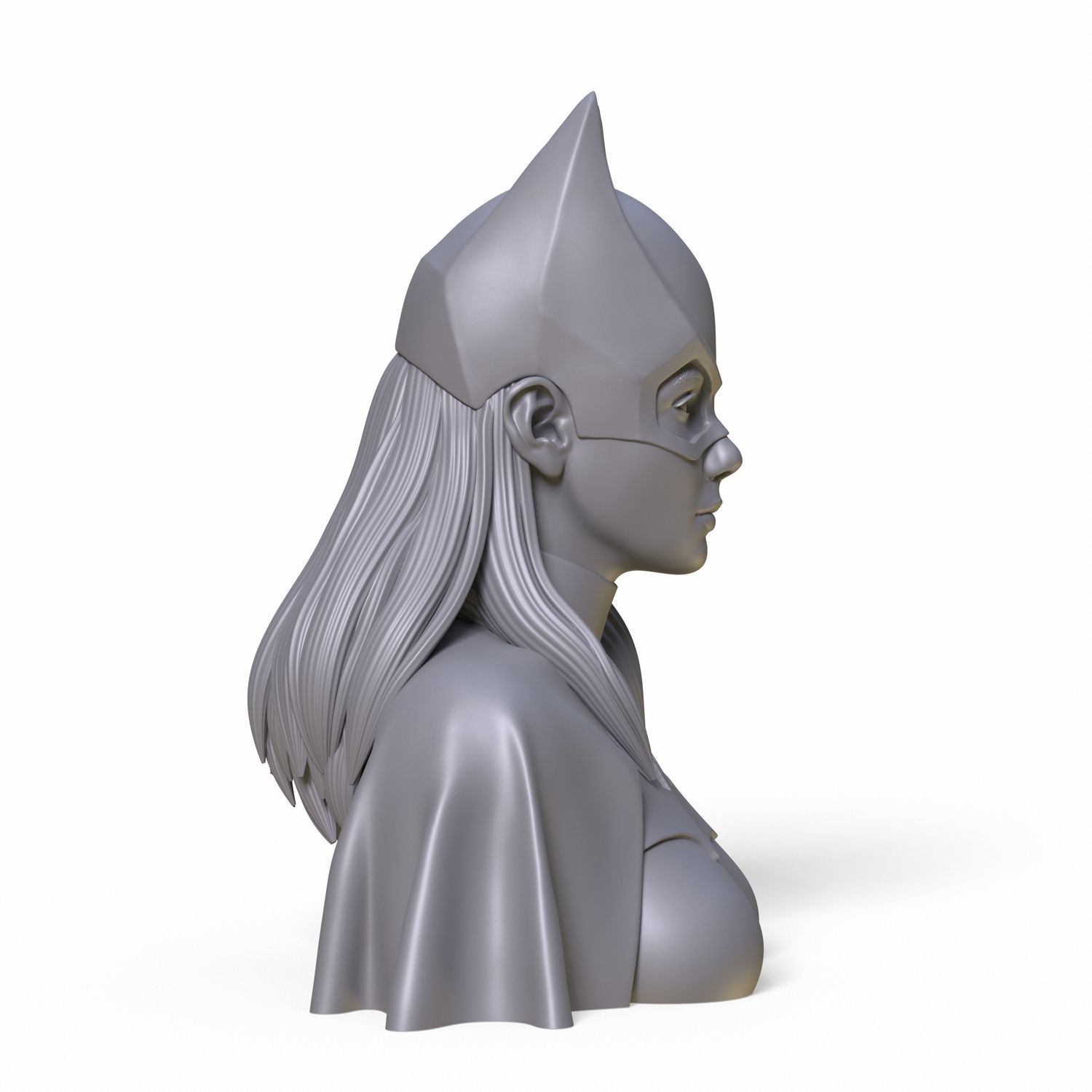 Girl B bust of female batgirl 3D print model_10