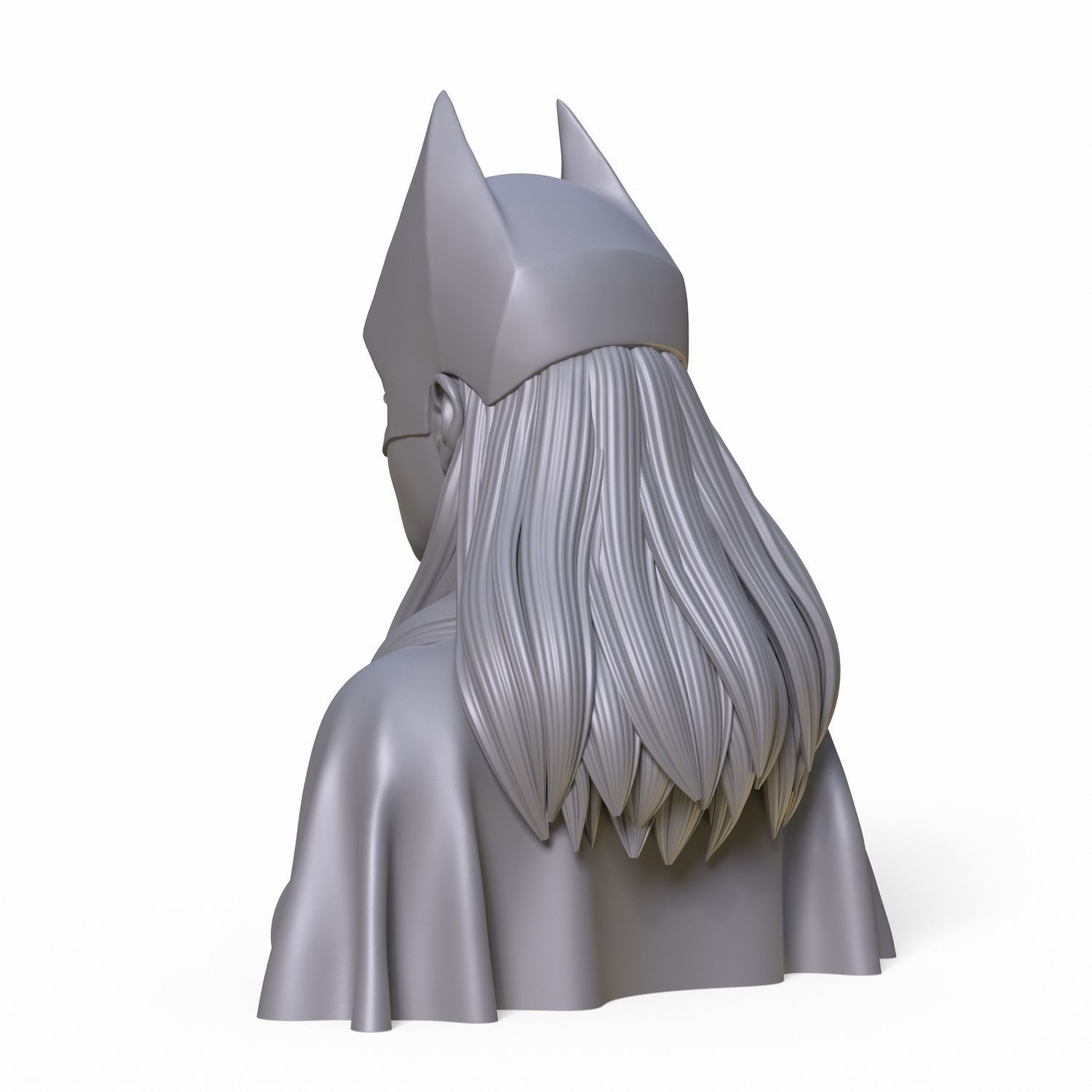 Girl B bust of female batgirl 3D print model_13