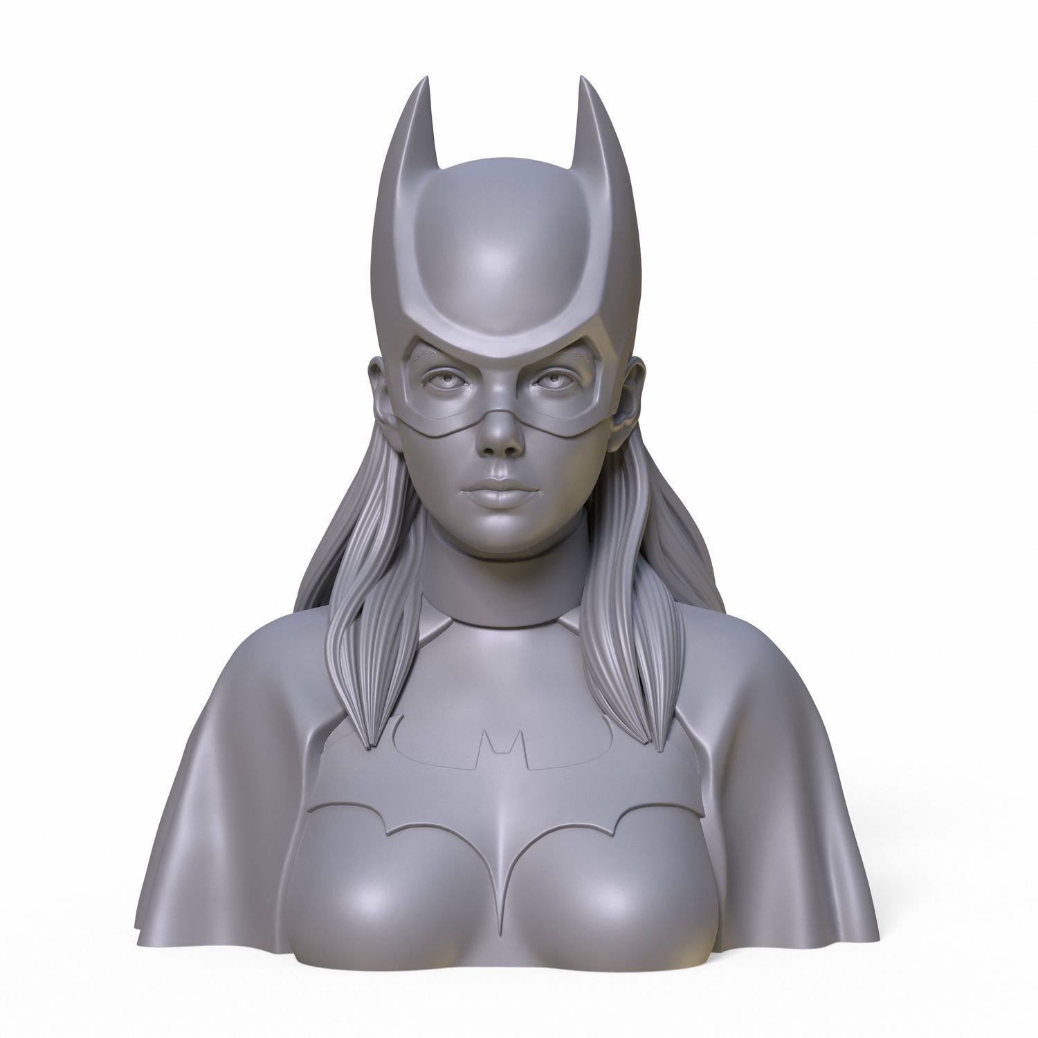 Girl B bust of female batgirl 3D print model_8