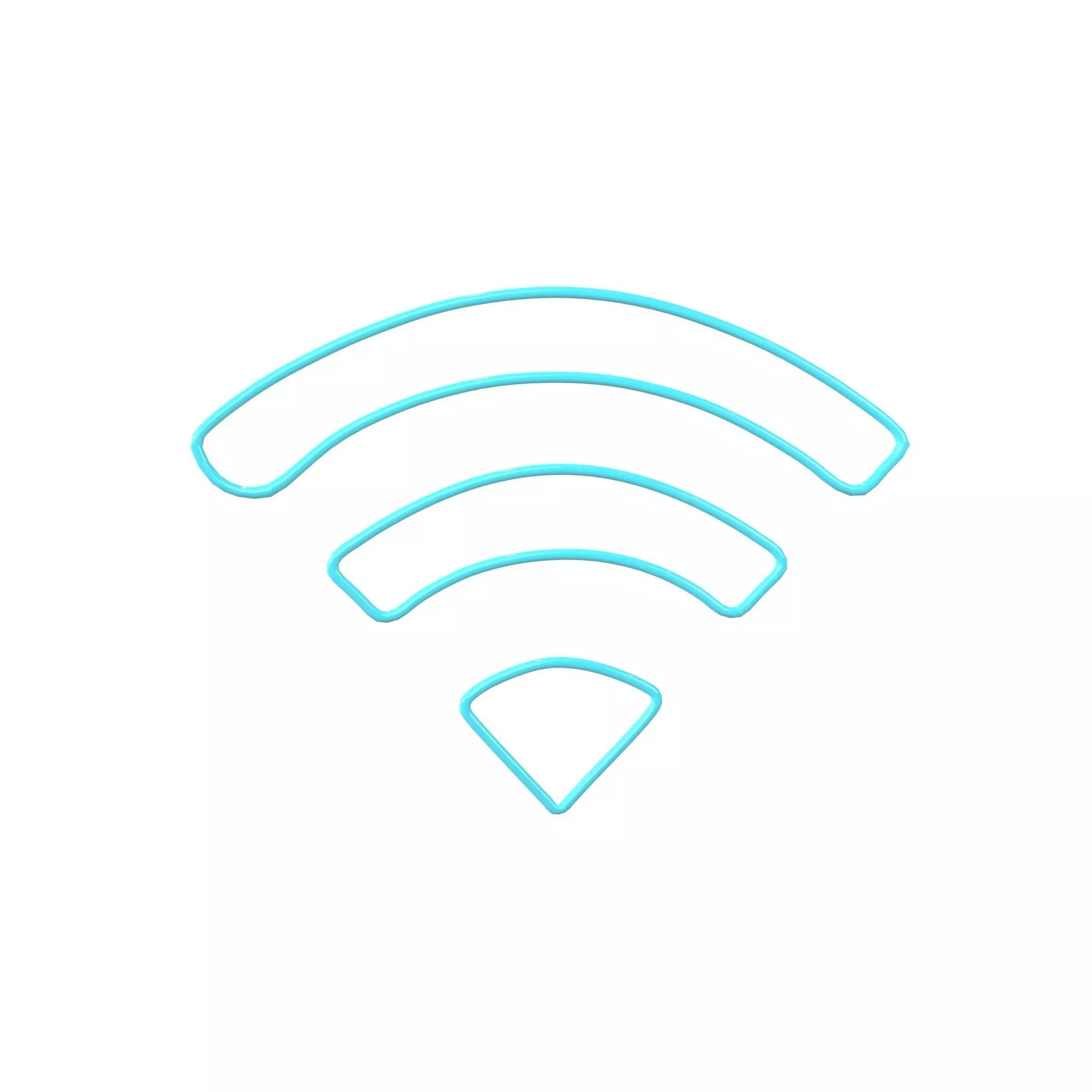 Neon Wifi Symbol v1 001 Low-poly 3D model_0